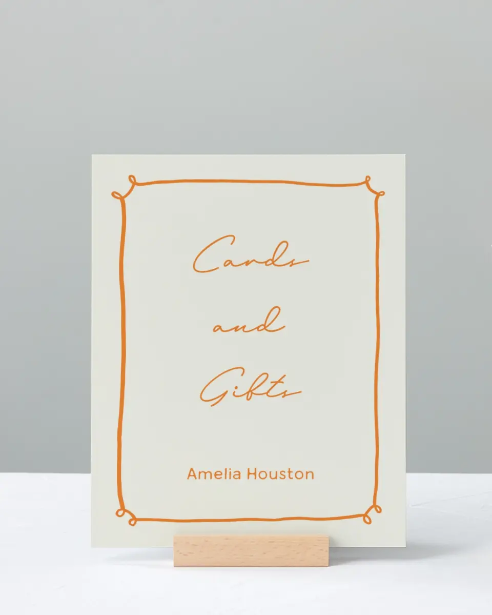 This is a 8" x 10" Cards & Gifts Grad Sign called Grand Grad printed in full color with Silver foil