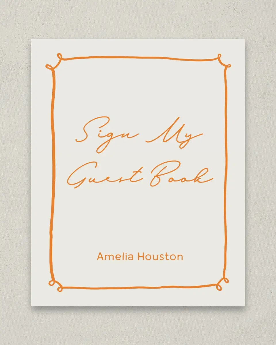 This is a 8" x 10" Guestbook Grad Sign called Grand Grad printed in full color