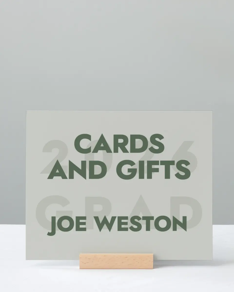 This is a 8" x 10" Cards & Gifts Grad Sign called Celebrating the Grad printed in full color