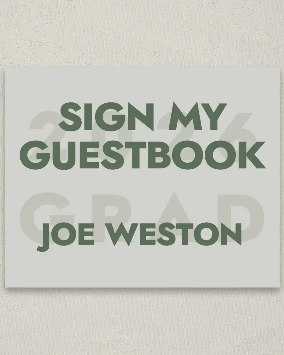 This is a 8" x 10" Guestbook Grad Sign called Celebrating the Grad printed in full color