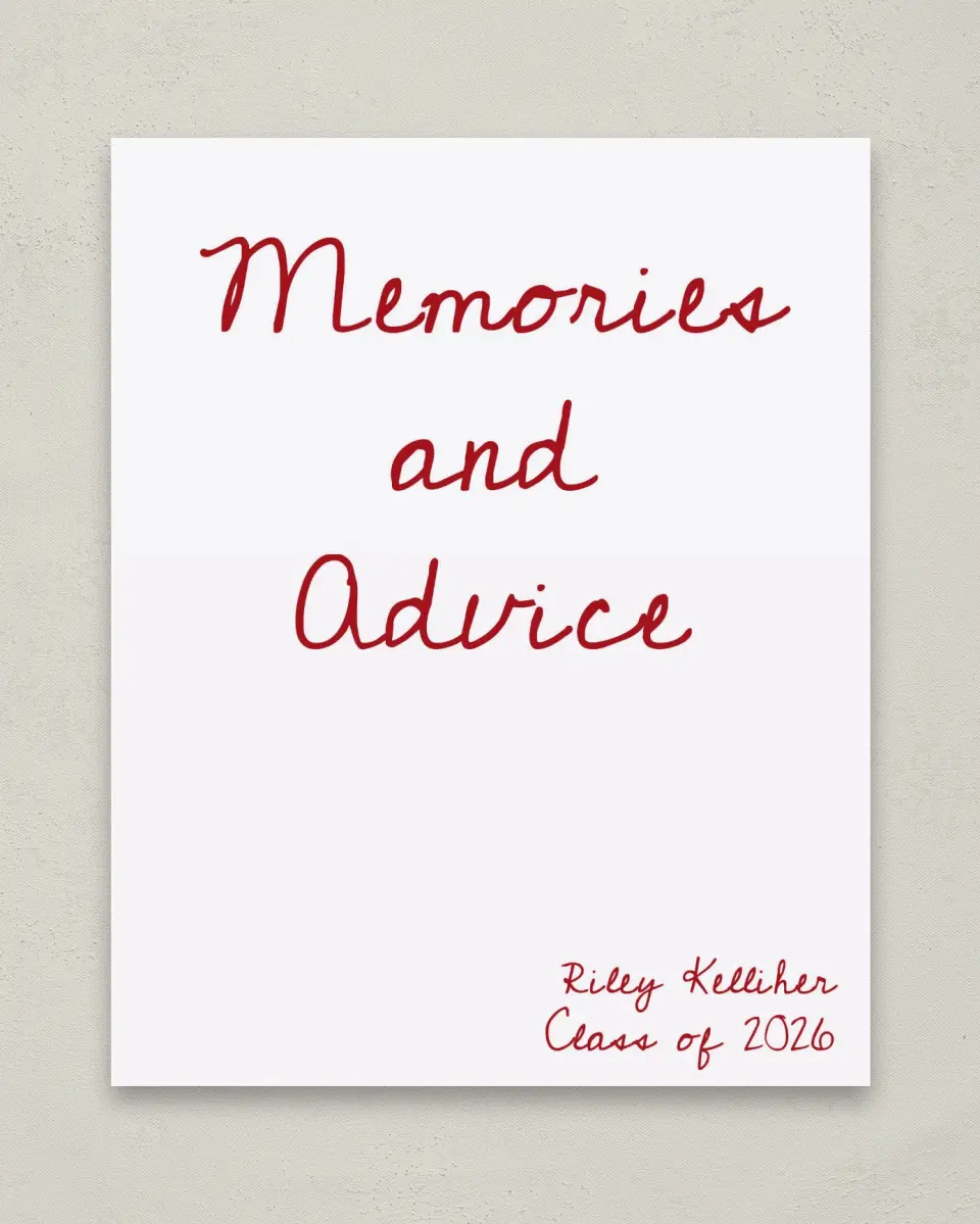 This is a 8" x 10" Memory & Advice Grad Sign called Stunning Celebration printed in full color