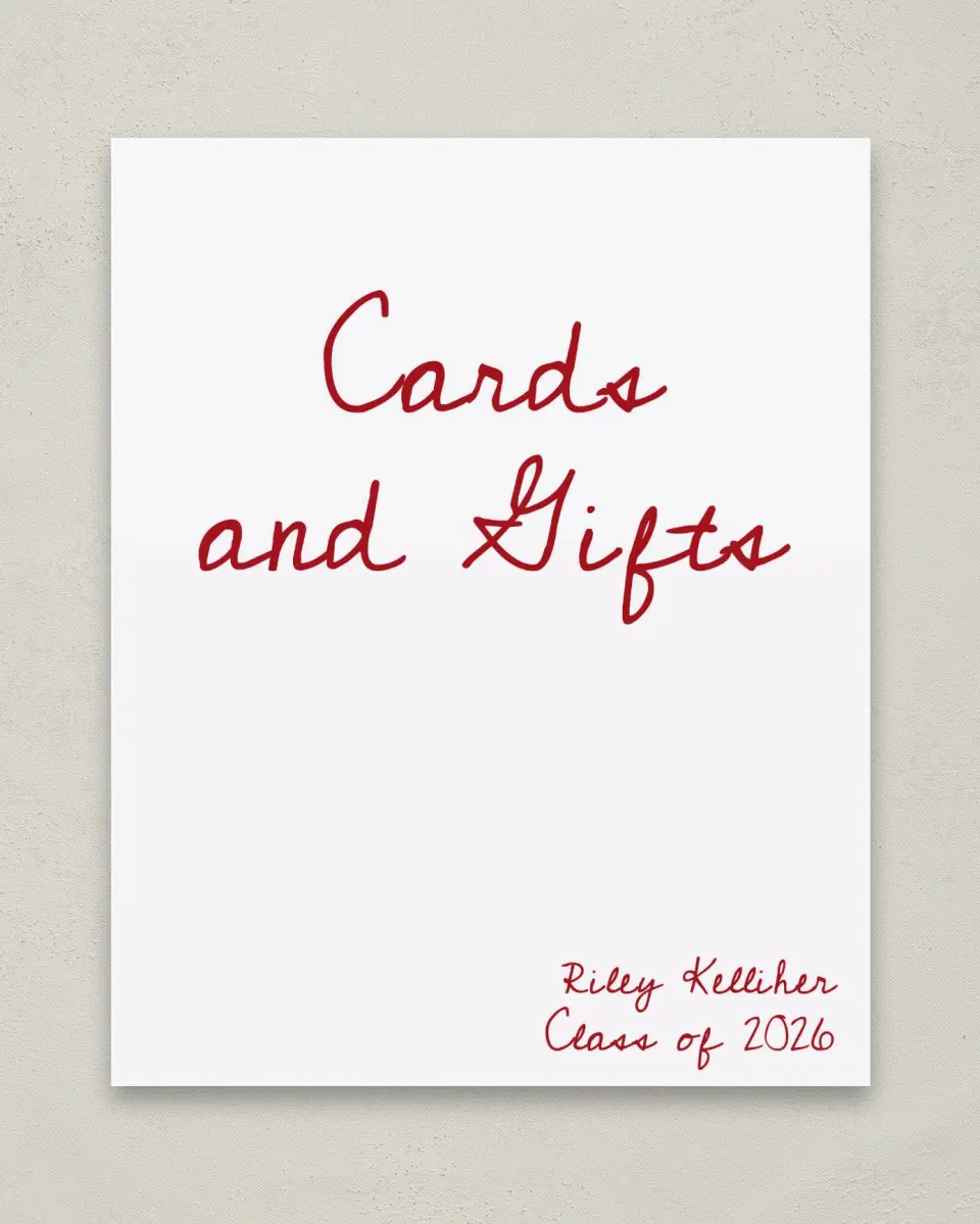 This is a 8" x 10" Cards & Gifts Grad Sign called Stunning Celebration printed in full color