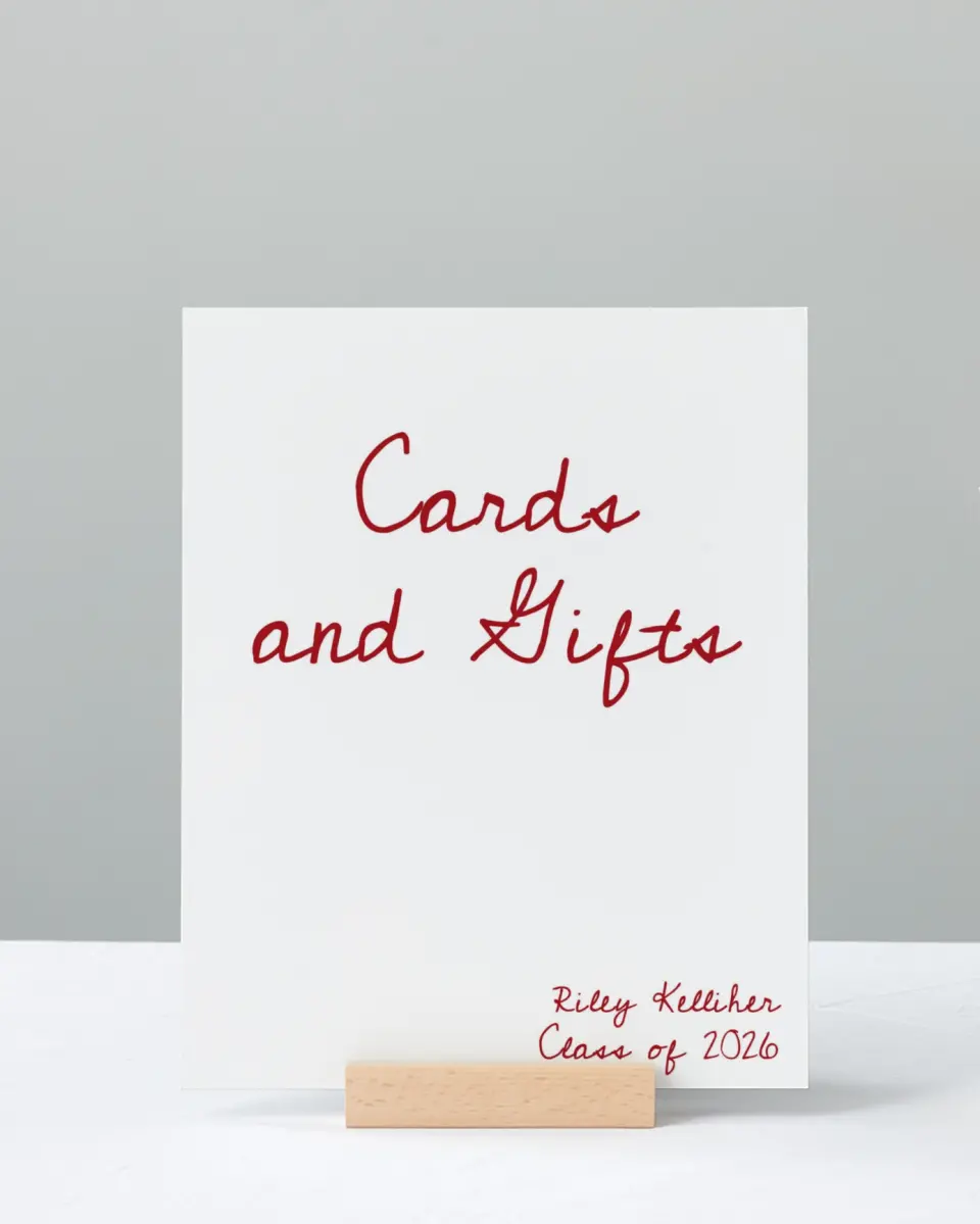 This is a 8" x 10" Cards & Gifts Grad Sign called Stunning Celebration printed in full color