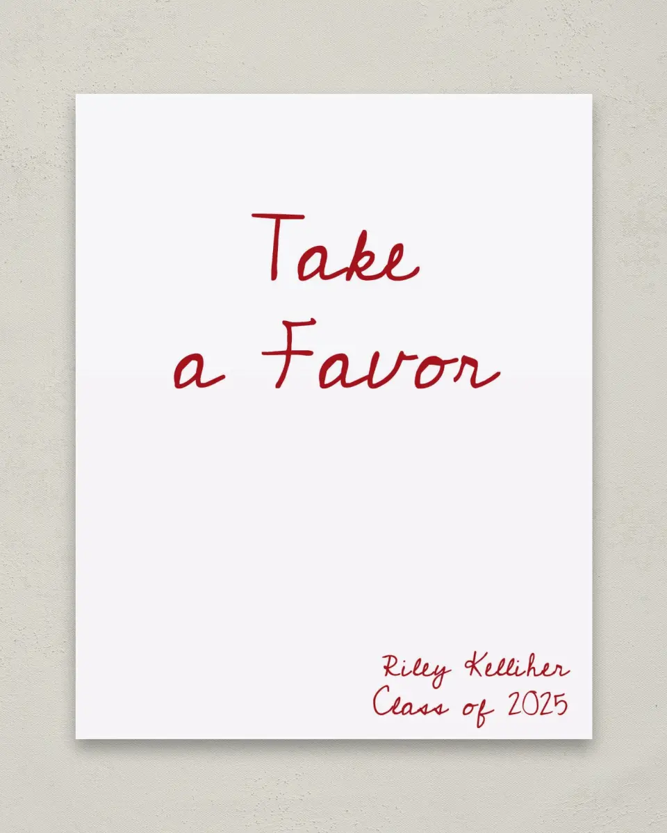 This is a 8" x 10" Take a Favor Grad Sign called Stunning Celebration printed in full color
