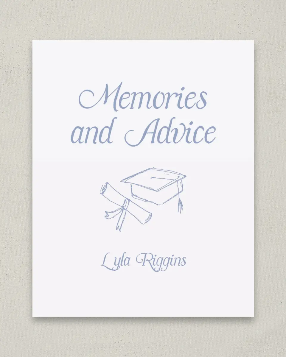This is a 8" x 10" Memory & Advice Grad Sign called Time to Party printed in full color