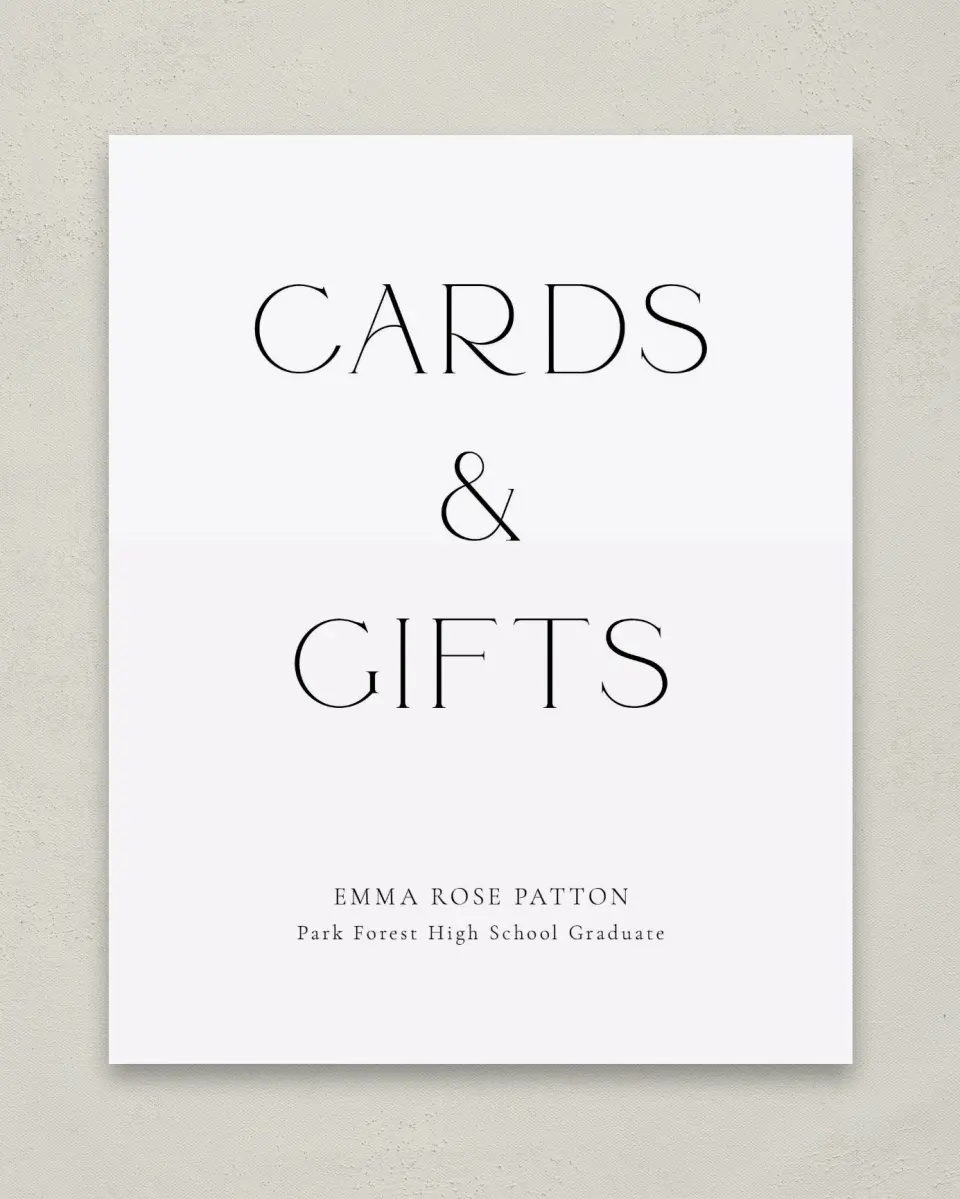 This is a 8" x 10" Cards & Gifts Grad Sign called Brilliant Year printed in full color