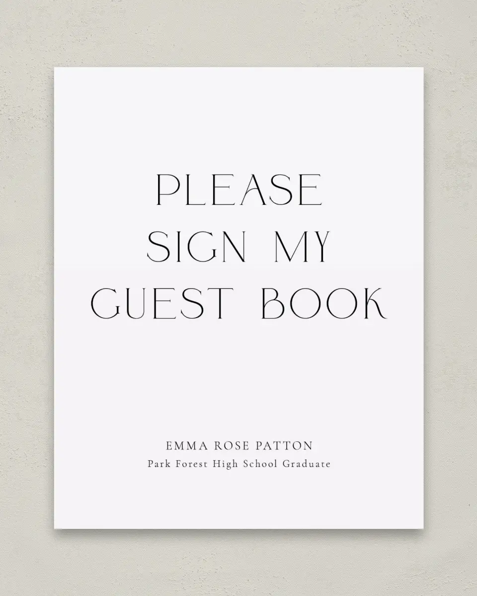This is a 8" x 10" Guestbook Grad Sign called Brilliant Year printed in full color