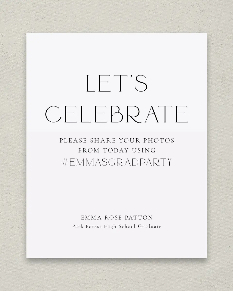This is a 8" x 10" Let's Celebrate & Snap a Photo Grad Sign called Brilliant Year printed in full color