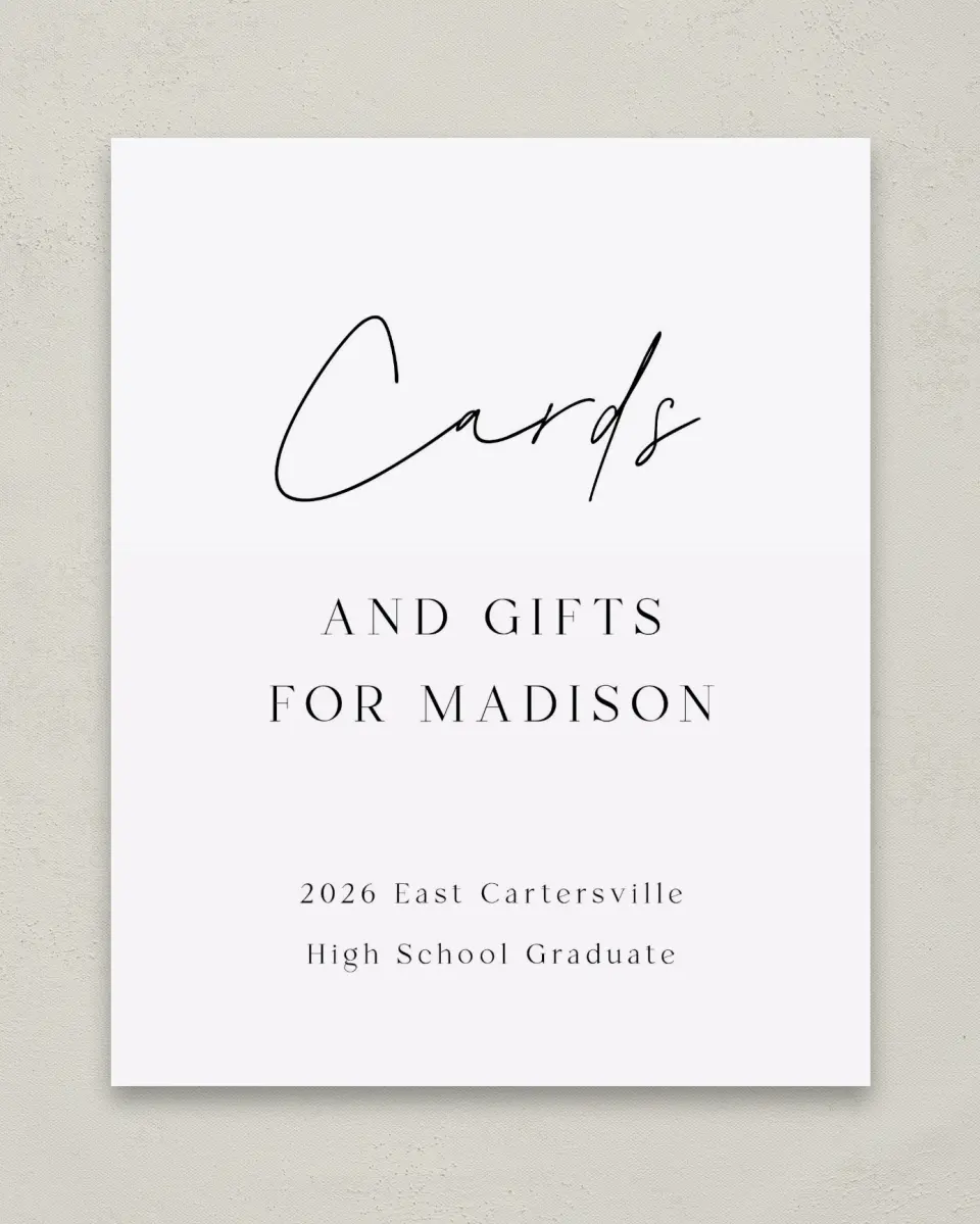 This is a 8" x 10" Cards & Gifts Grad Sign called Top of Class printed in full color