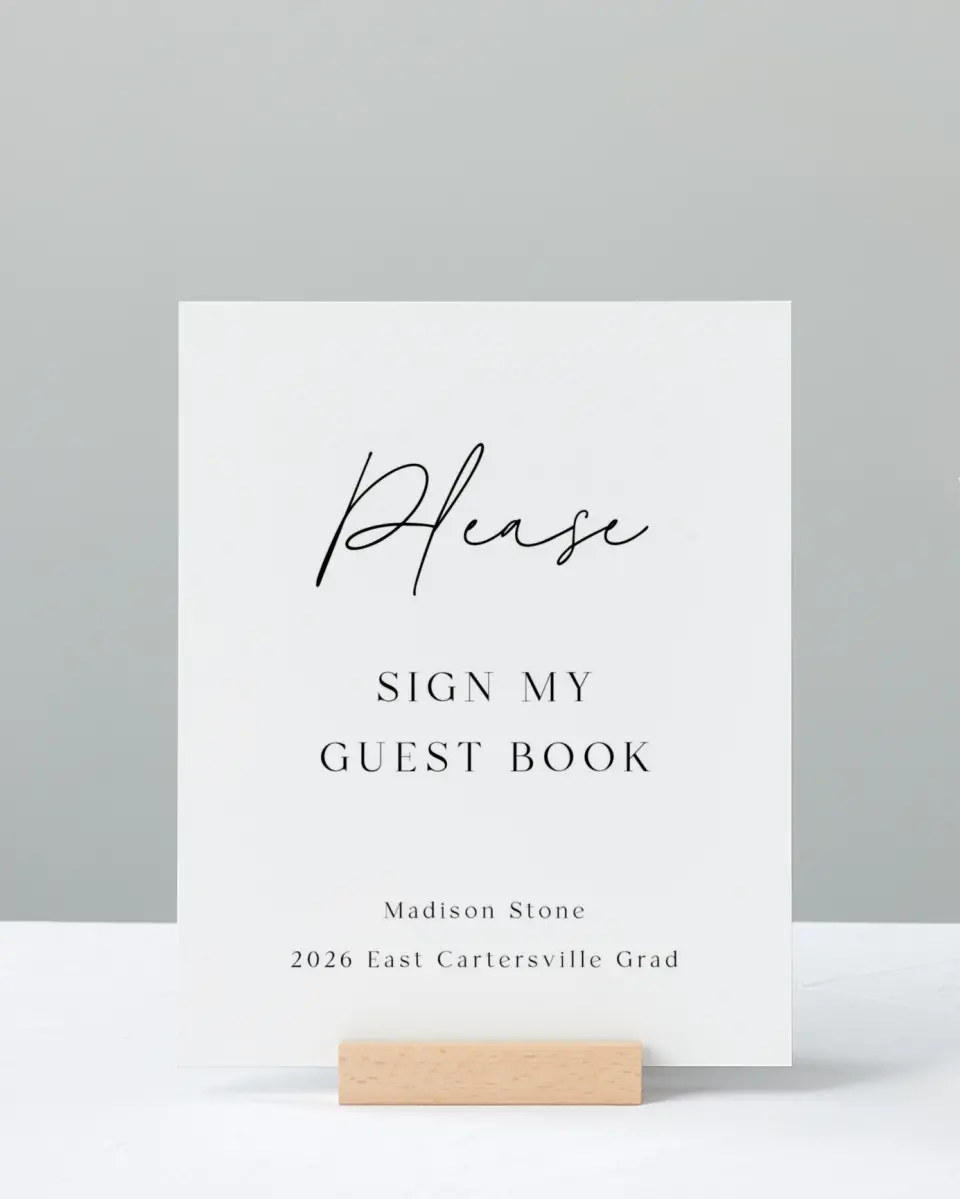 This is a 8" x 10" Guestbook Grad Sign called Top of Class printed in full color