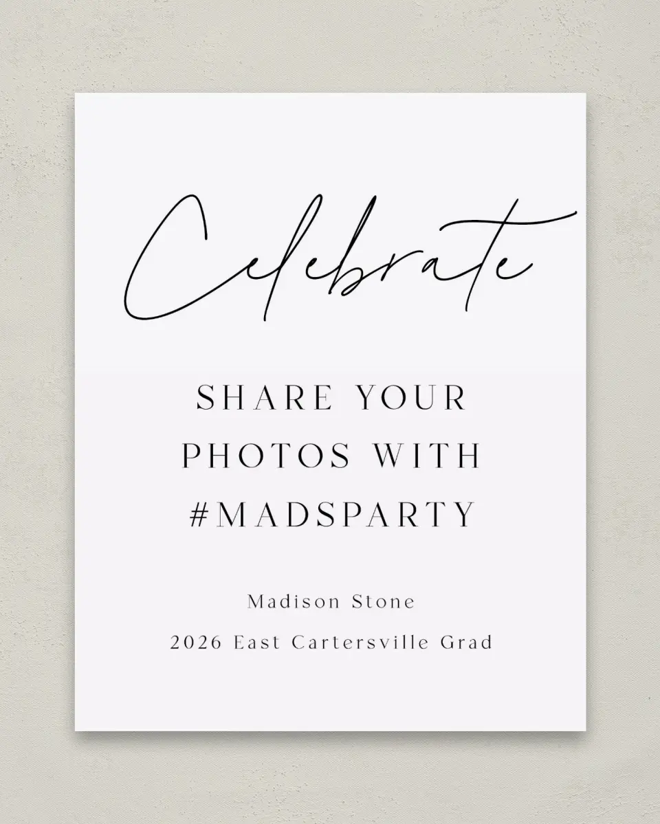 This is a 8" x 10" Let's Celebrate & Snap a Photo Grad Sign called Top of Class printed in full color