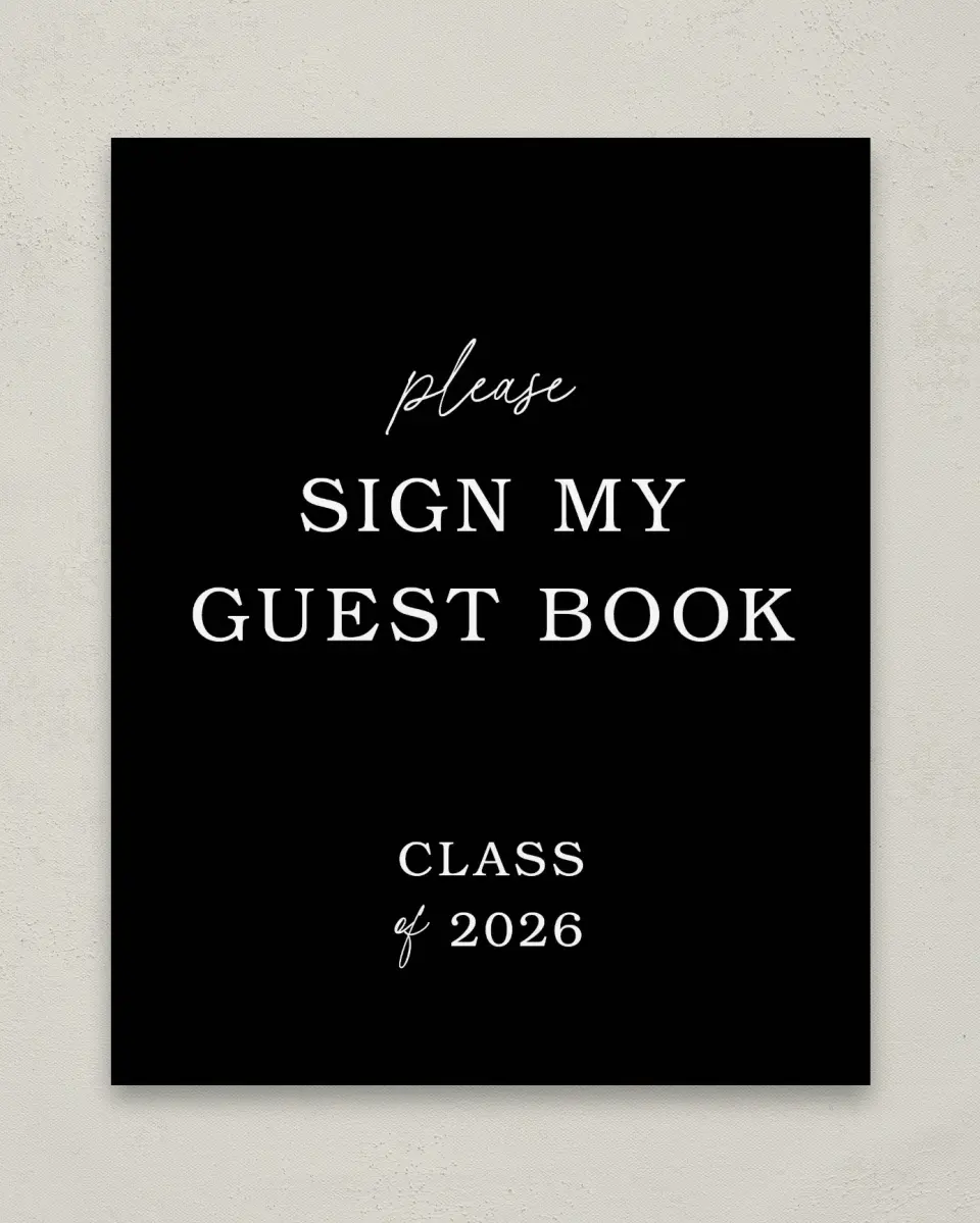 This is a 8" x 10" Guestbook Grad Sign called Proud Moments printed in full color