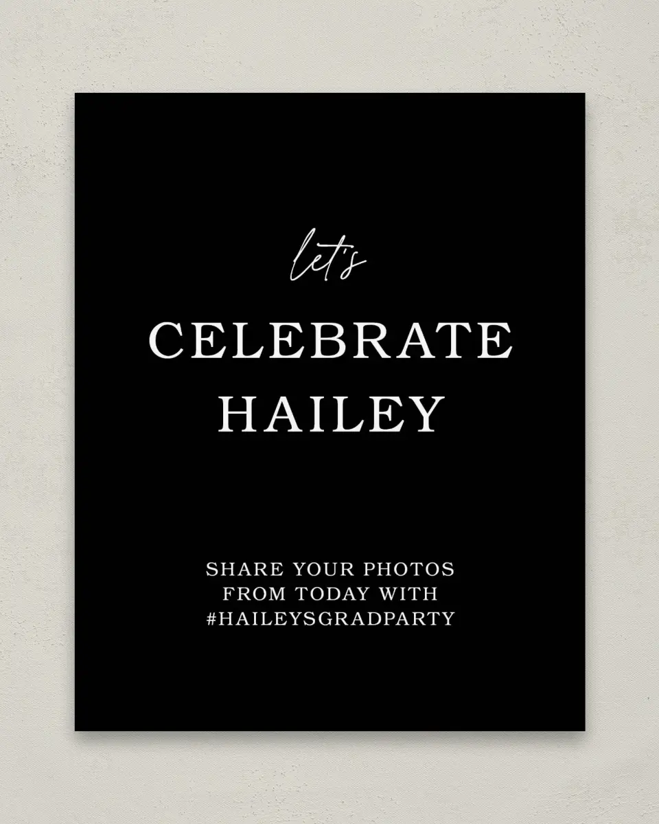 This is a 8" x 10" Let's Celebrate & Snap a Photo Grad Sign called Proud Moments printed in full color