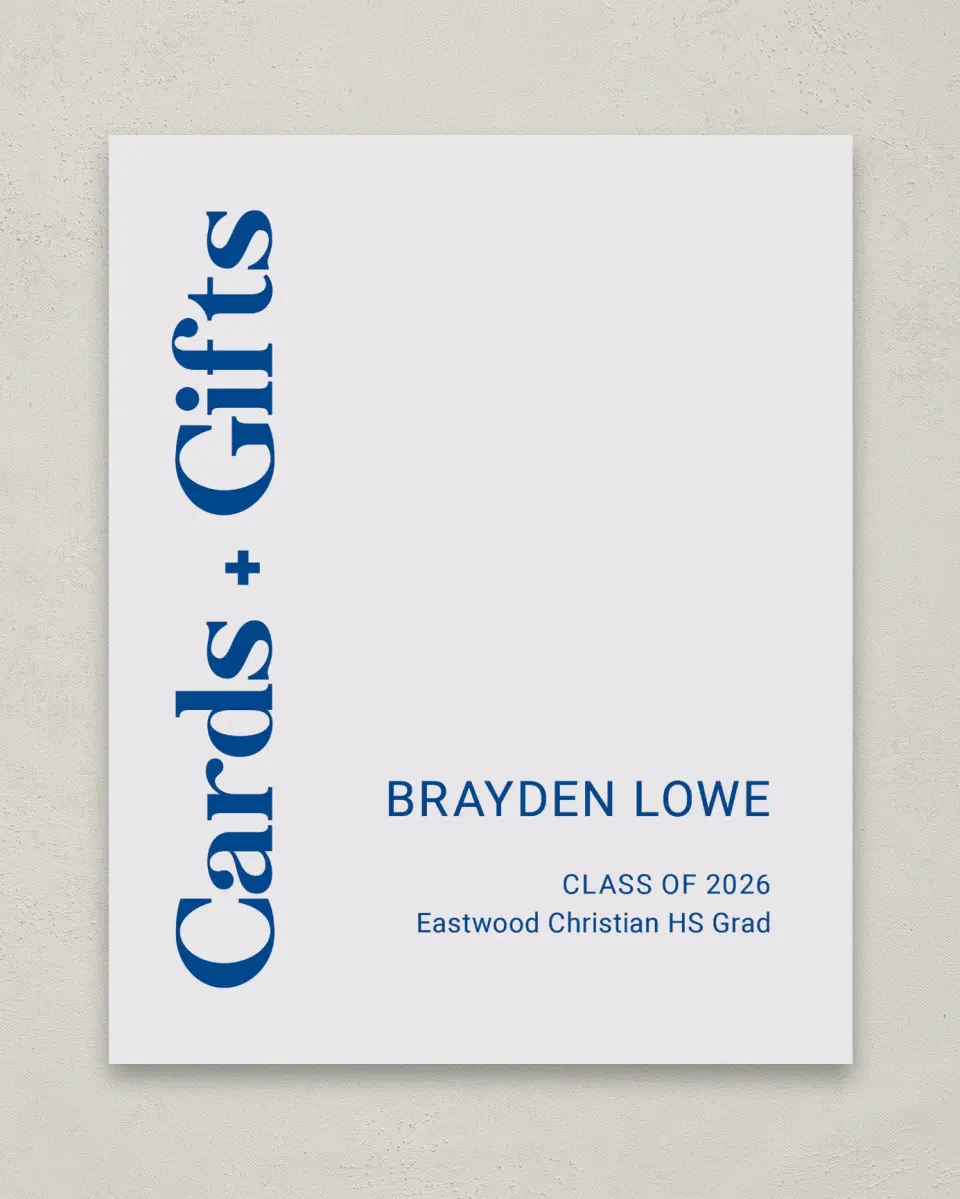 This is a 8" x 10" Cards & Gifts Grad Sign called Side of Success printed in full color