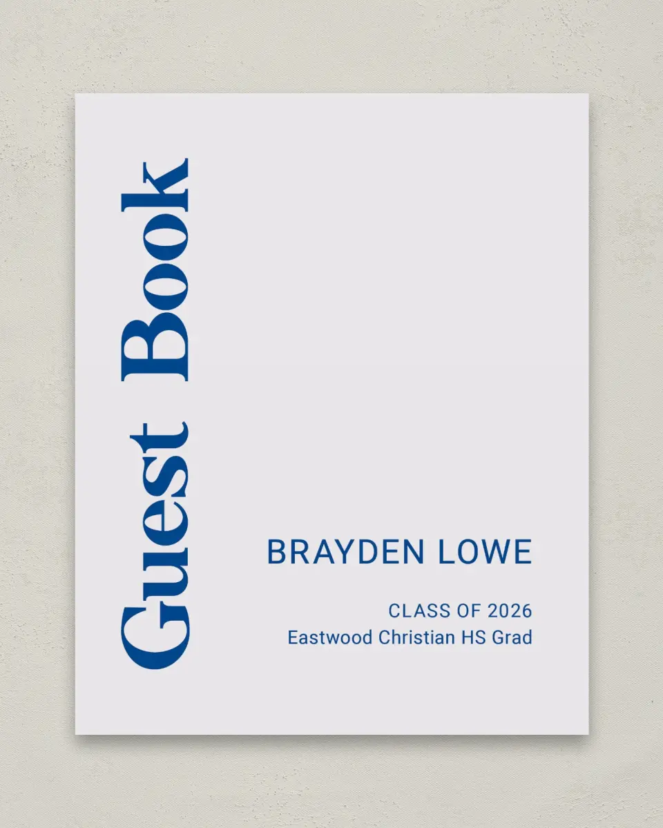 This is a 8" x 10" Guestbook Grad Sign called Side of Success printed in full color