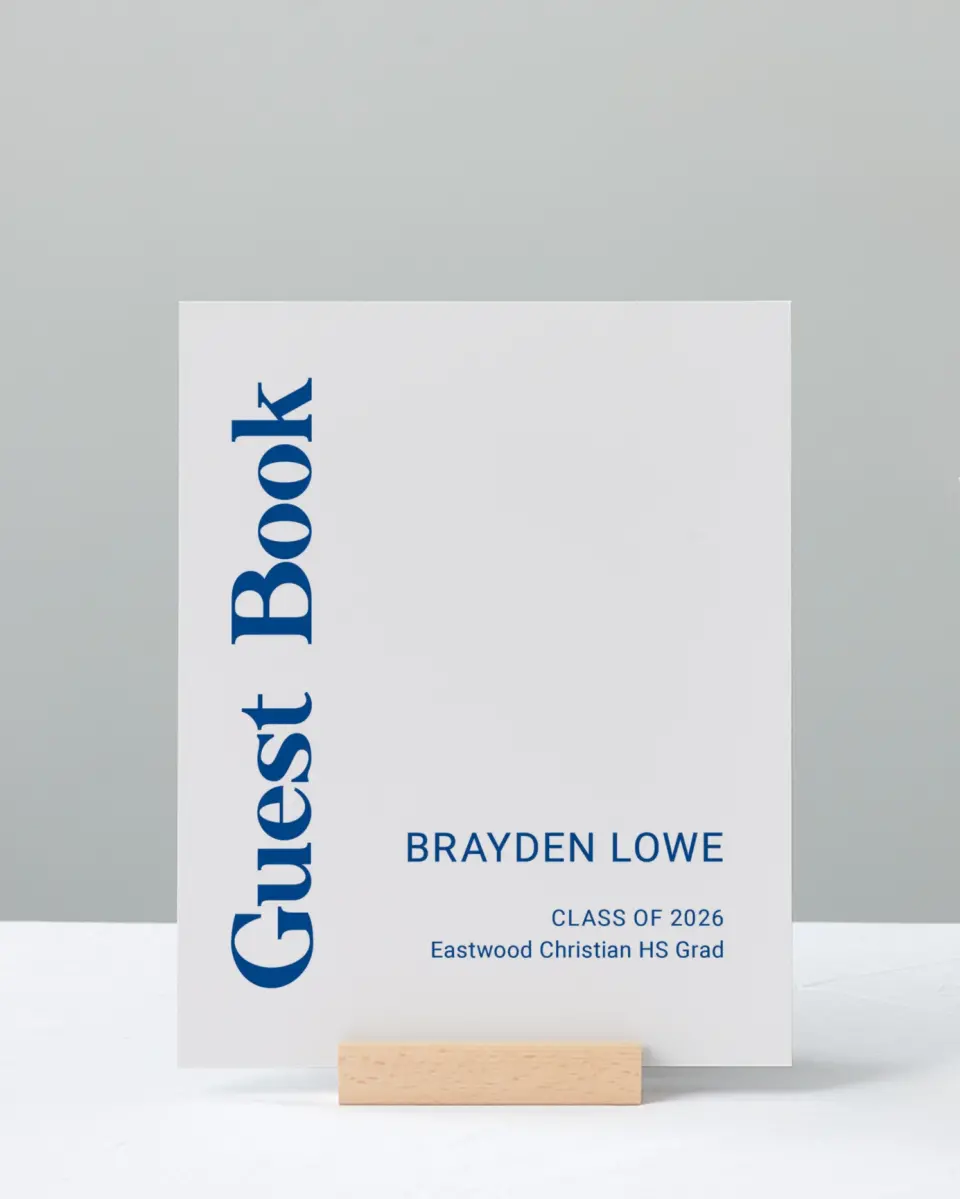 This is a 8" x 10" Guestbook Grad Sign called Side of Success printed in full color with Gold foil
