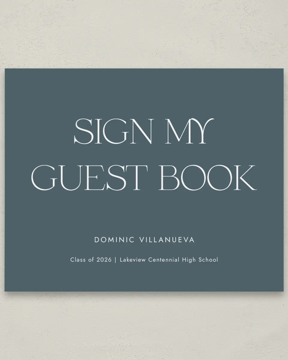 This is a 8" x 10" Guestbook Grad Sign called Future Bound printed in full color
