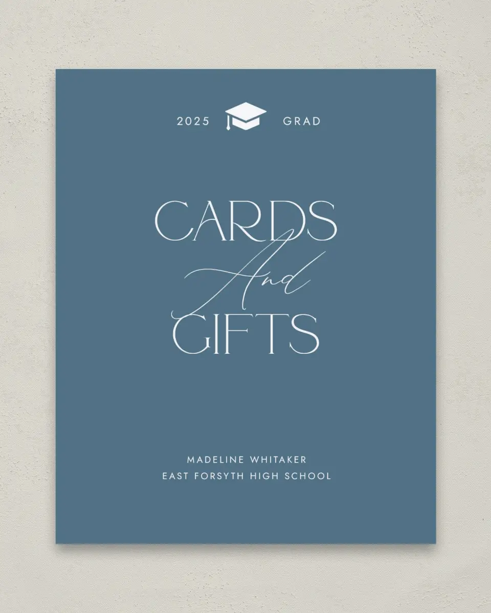 This is a 8" x 10" Cards & Gifts Grad Sign called Crowning Moment printed in full color