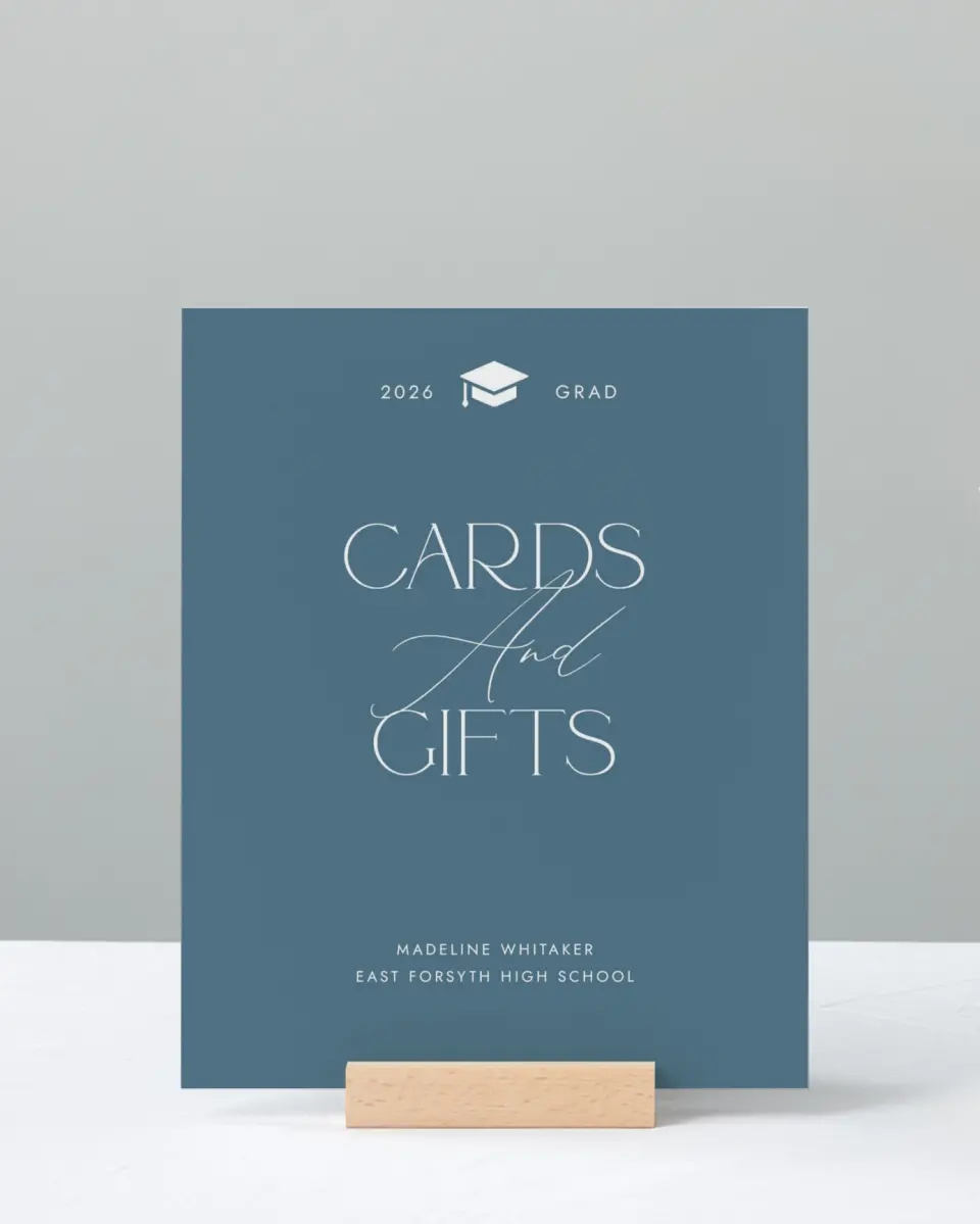 This is a 8" x 10" Cards & Gifts Grad Sign called Crowning Moment printed in full color