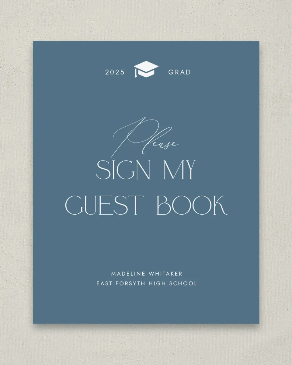 This is a 8" x 10" Guestbook Grad Sign called Crowning Moment printed in full color