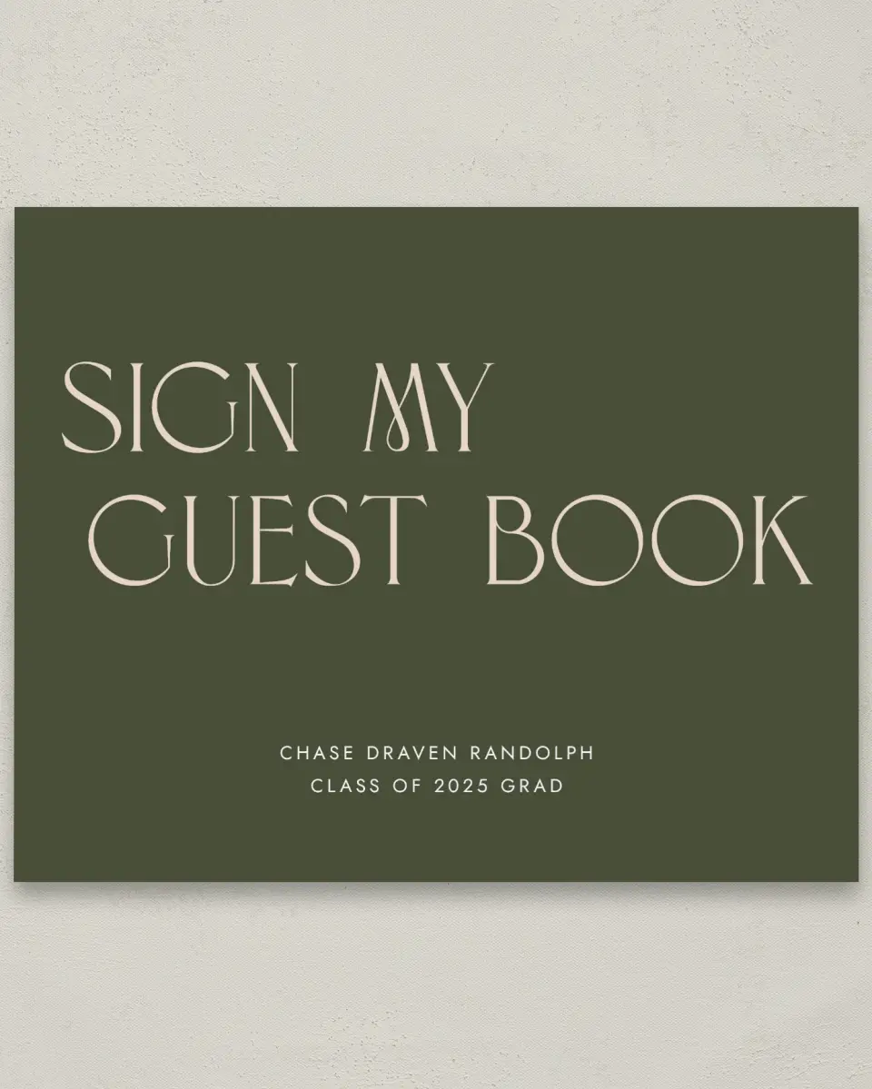 This is a 8" x 10" Guestbook Grad Sign called Grand Year printed in full color