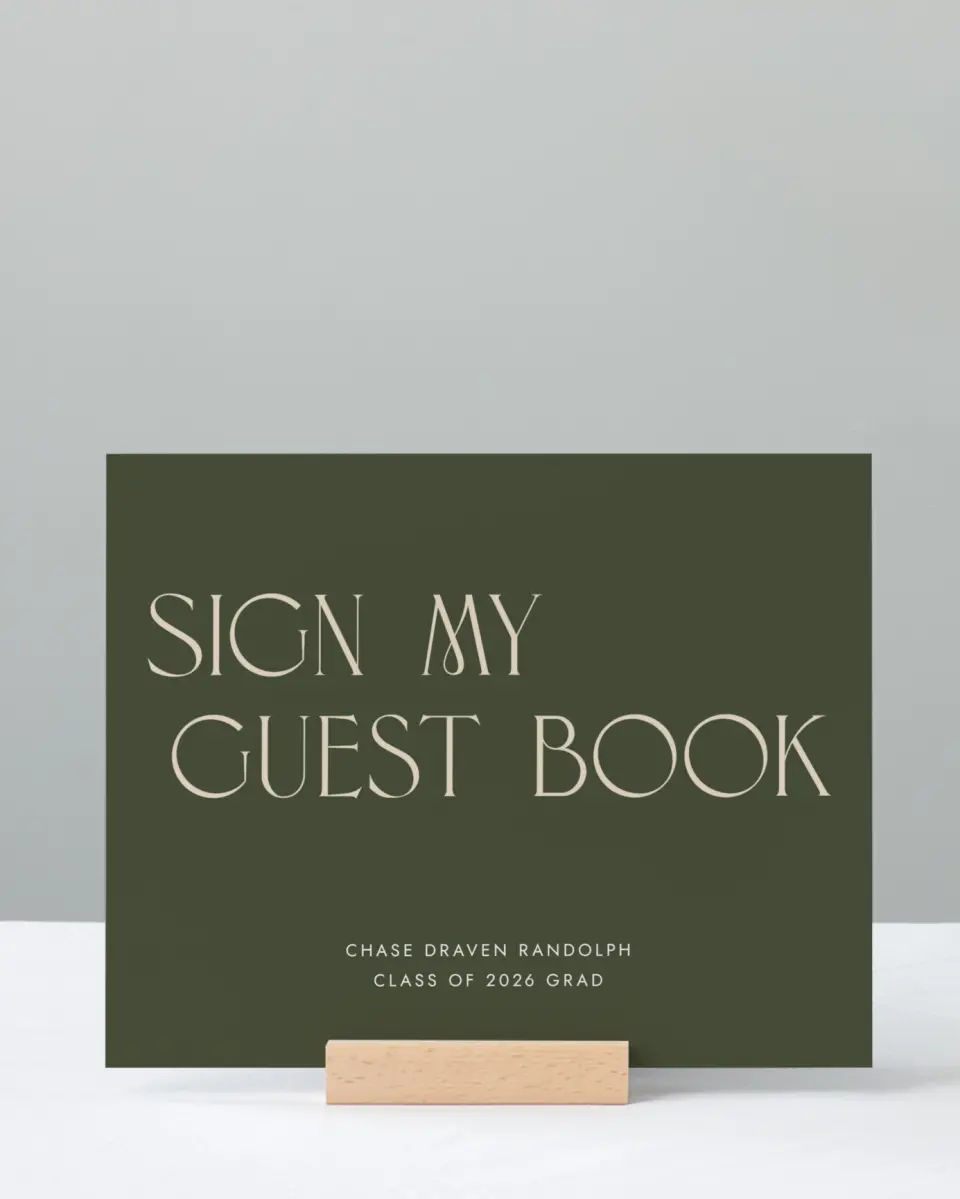 This is a 8" x 10" Guestbook Grad Sign called Grand Year printed in full color