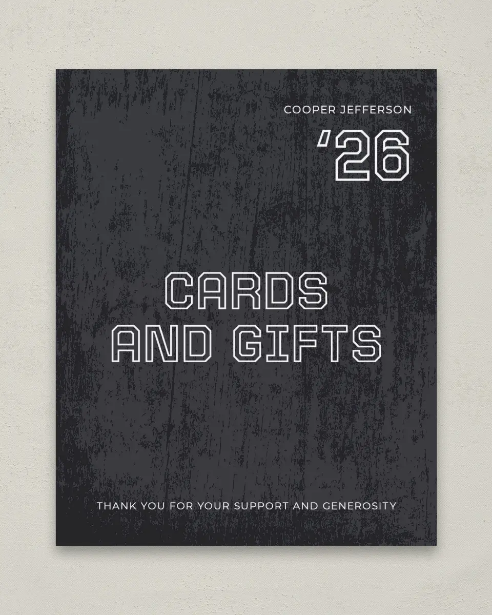 This is a 8" x 10" Cards & Gifts Grad Sign called Future Forward printed in full color