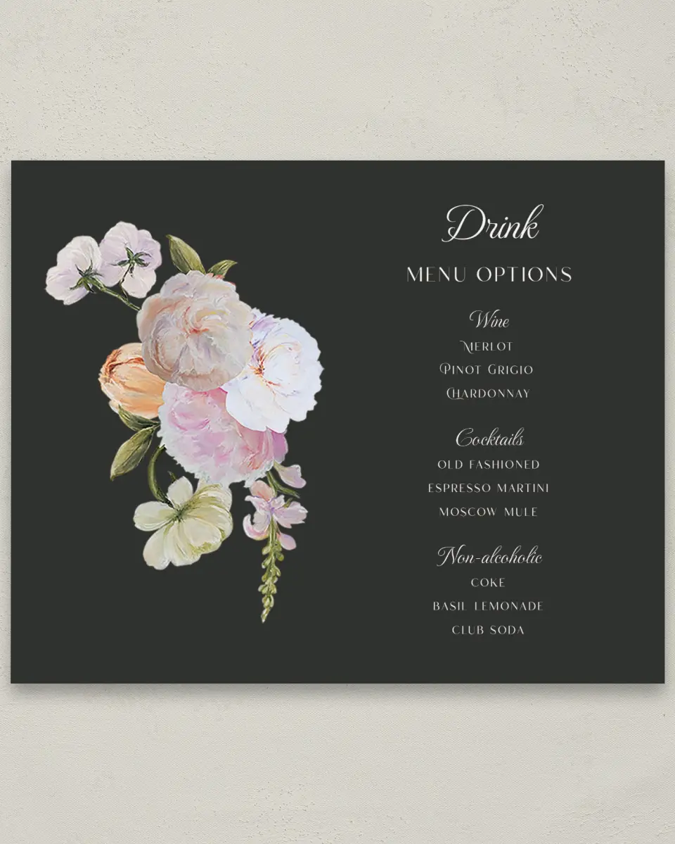 This is a 8" x 10" Bachelorette Party Thank You Card called Floral Feels printed in full color