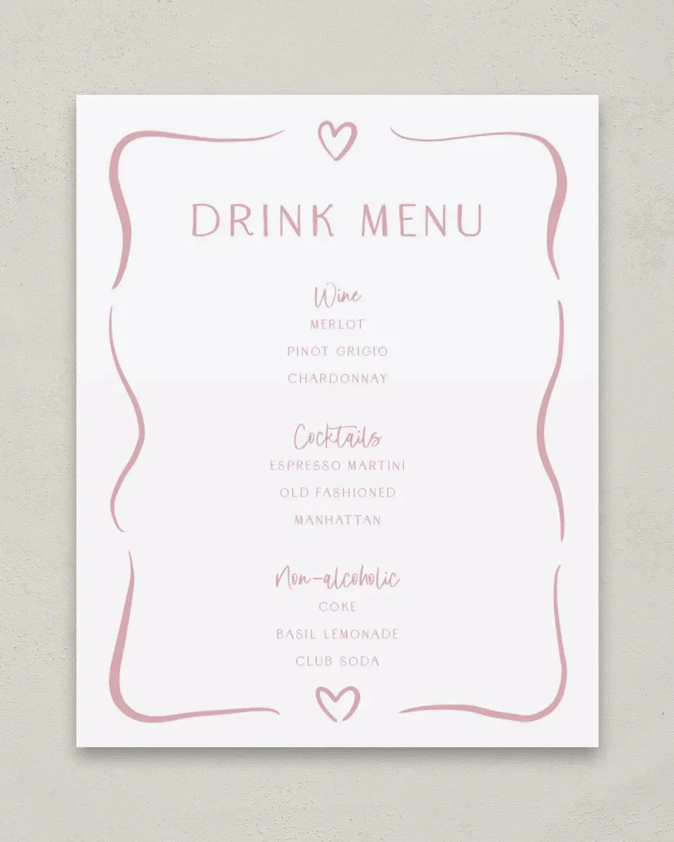 This is a 8" x 10" Bachelorette Party Thank You Card called Going to the Chapel printed in full color