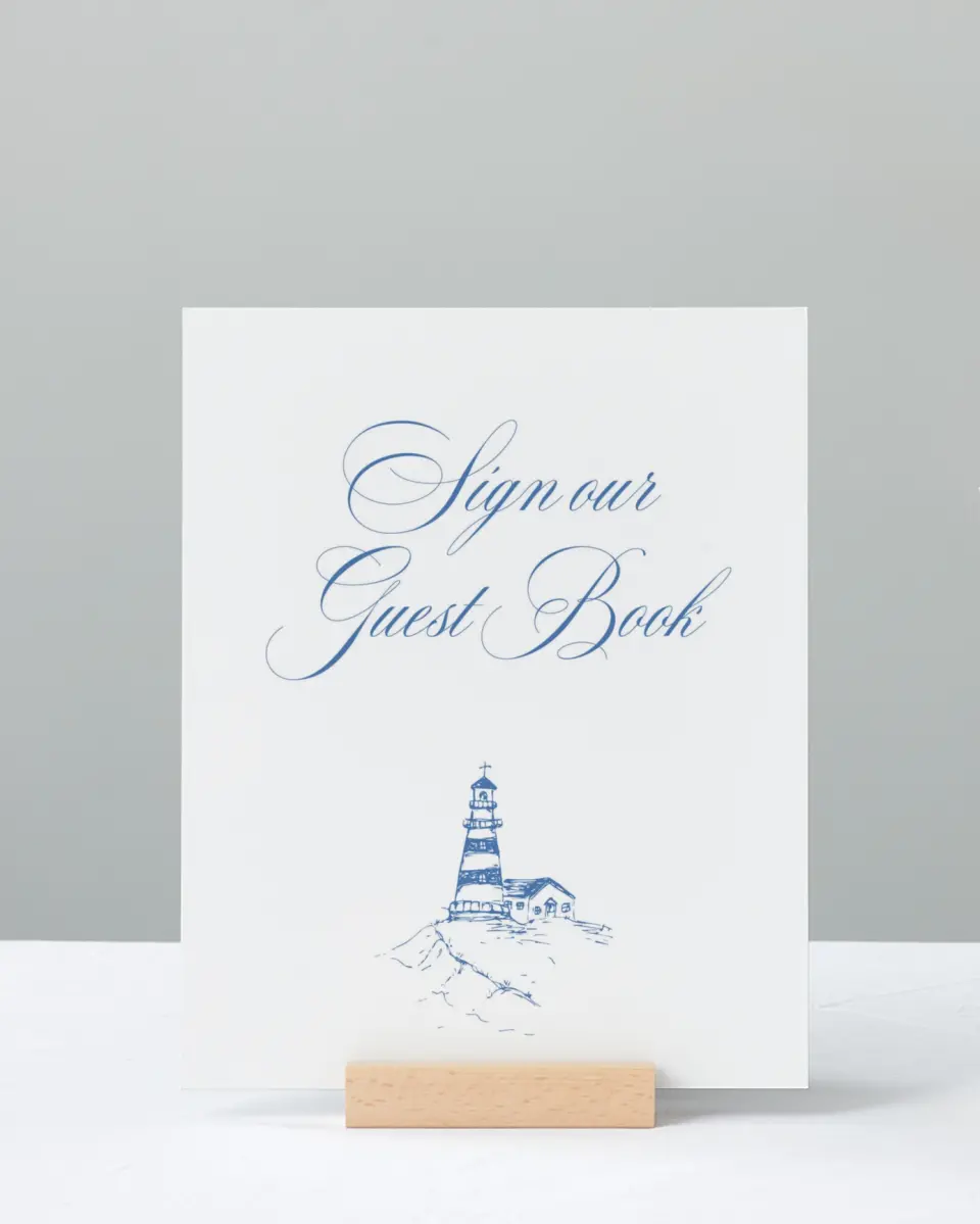 This is a 8" x 10" Guest Book Sign called Bradley printed in full color with Silver foil