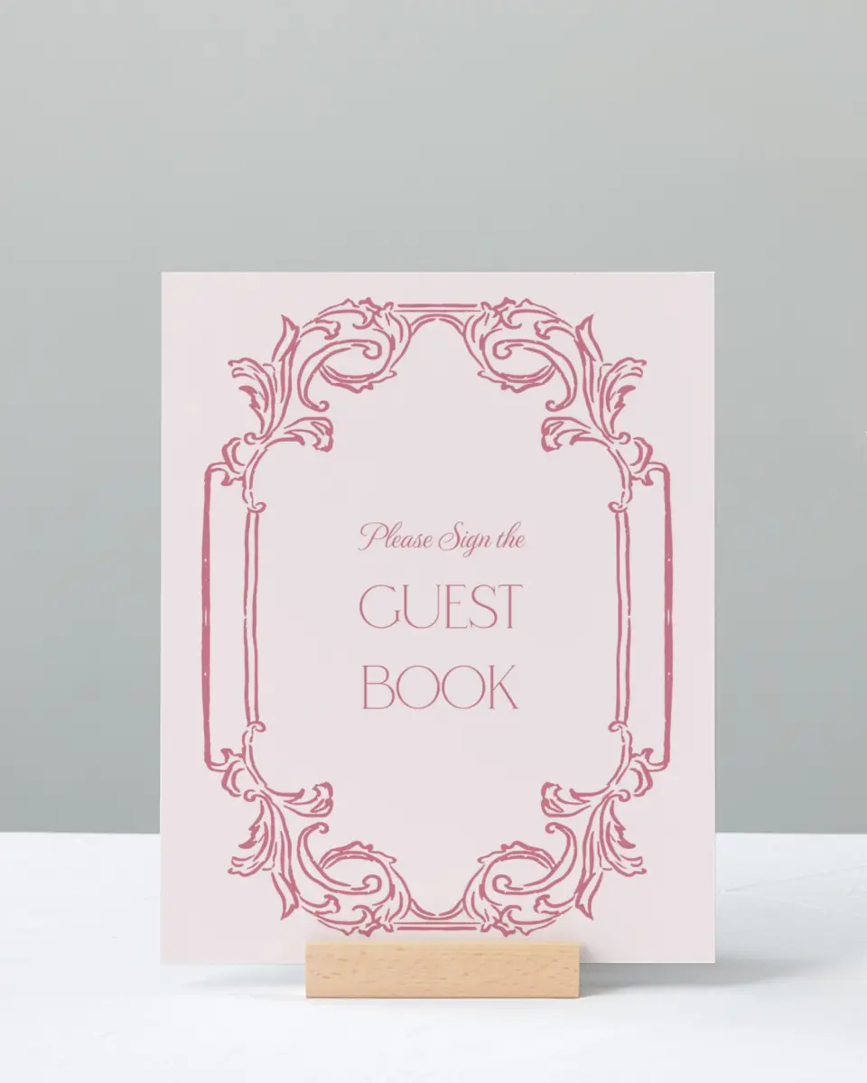 This is a 8" x 10" Guest Book Sign called Nantucket printed in full color with Gold foil