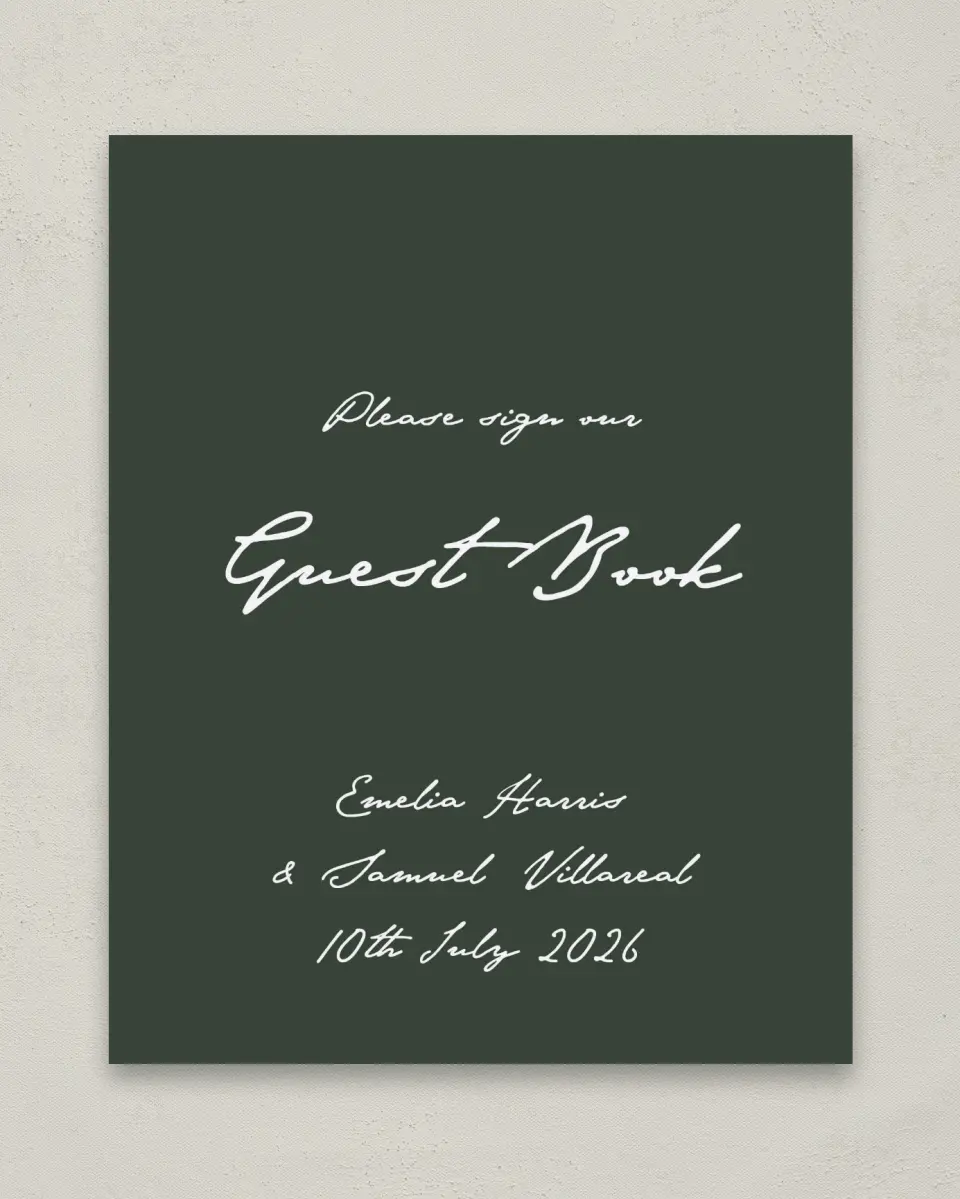 This is a 8" x 10" Guest Book Sign called With Love printed in full color