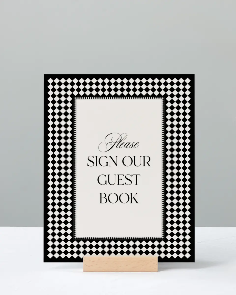 This is a 8" x 10" Guest Book Sign called Greenwich printed in full color