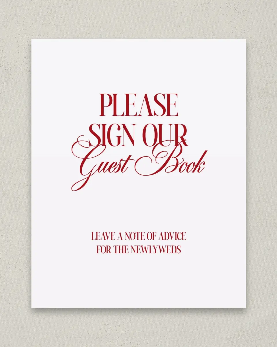 This is a 8" x 10" Guest Book Sign called Montecito printed in full color