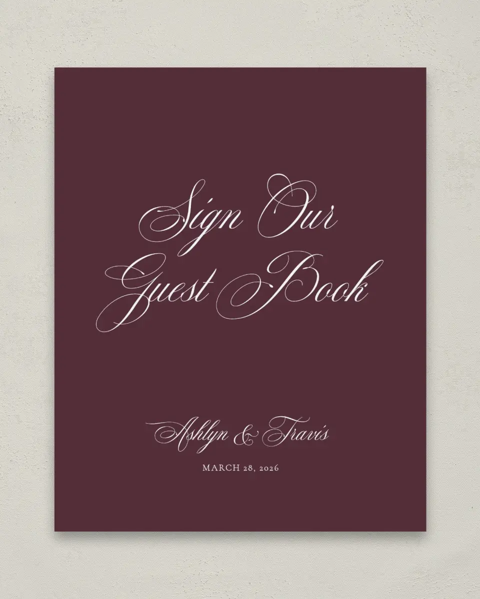 This is a 8" x 10" Guest Book Sign called Georgetown printed in full color