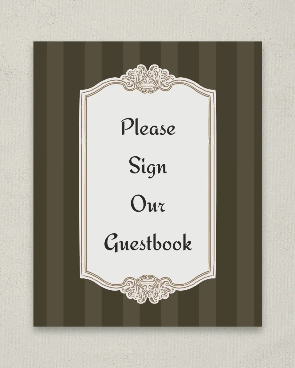 This is a 8" x 10" Guest Book Sign called Lafayette printed in full color