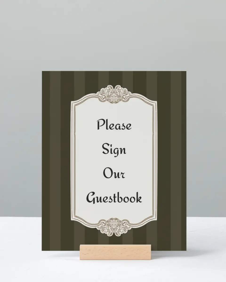 This is a 8" x 10" Guest Book Sign called Lafayette printed in full color