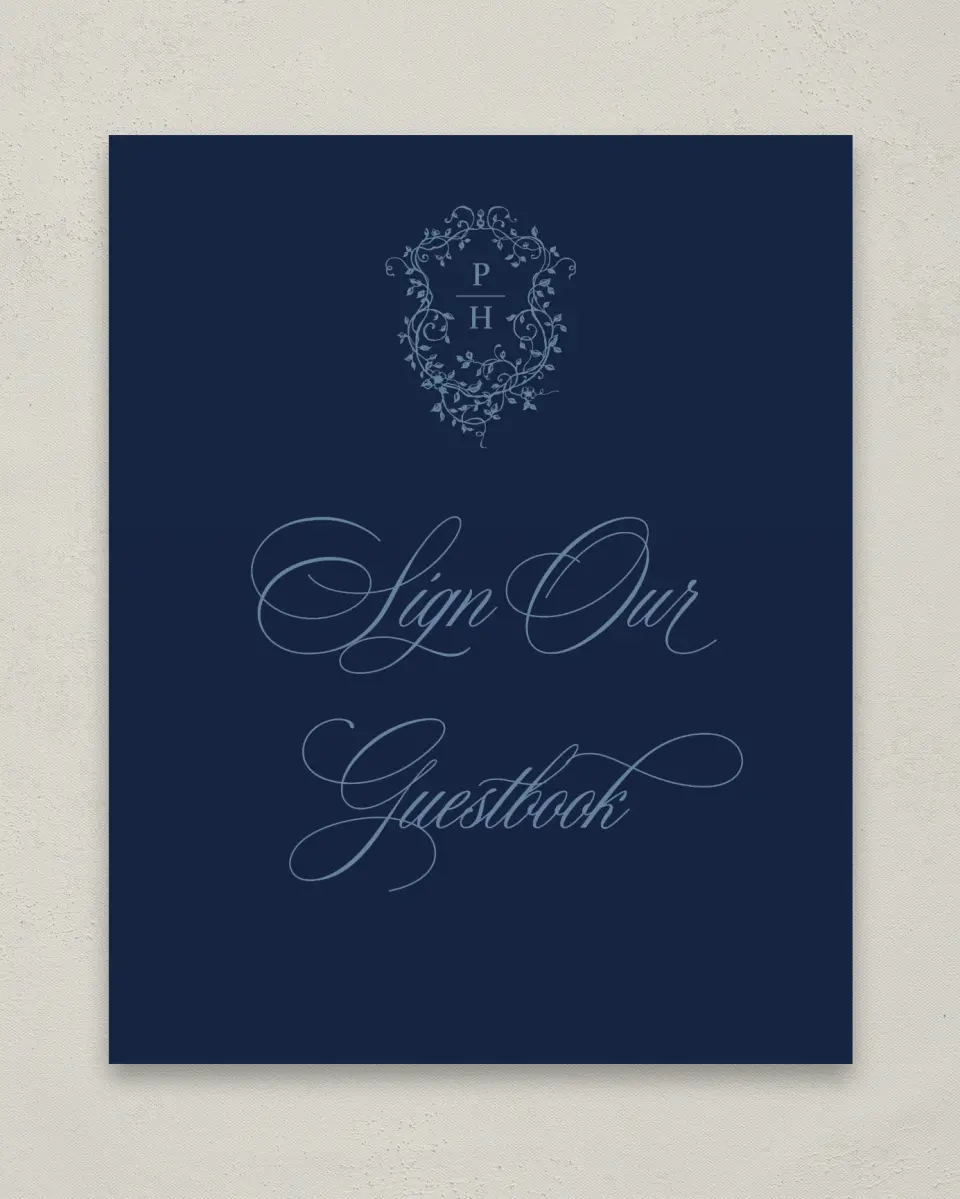 This is a 8" x 10" Guest Book Sign called Berkeley printed in full color