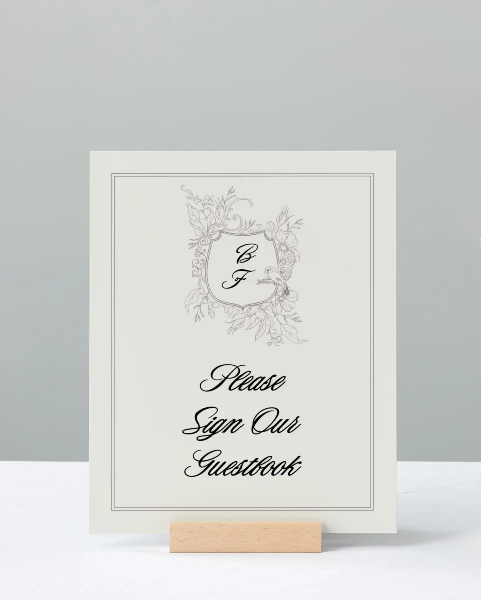 This is a 8" x 10" Guest Book Sign called Charleston printed in full color