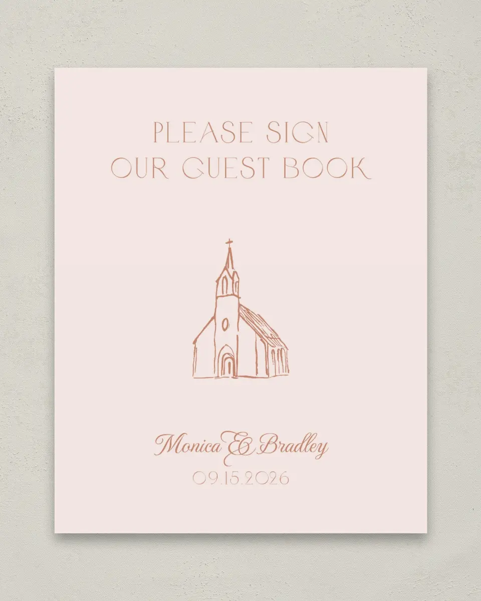 This is a 8" x 10" Guest Book Sign called Bridgetown printed in full color