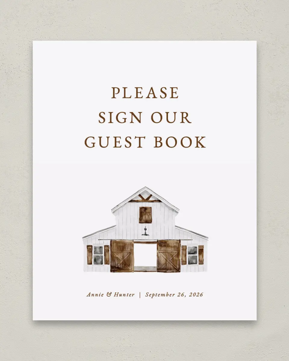 This is a 8" x 10" Guest Book Sign called Cedarhill Crossing printed in full color