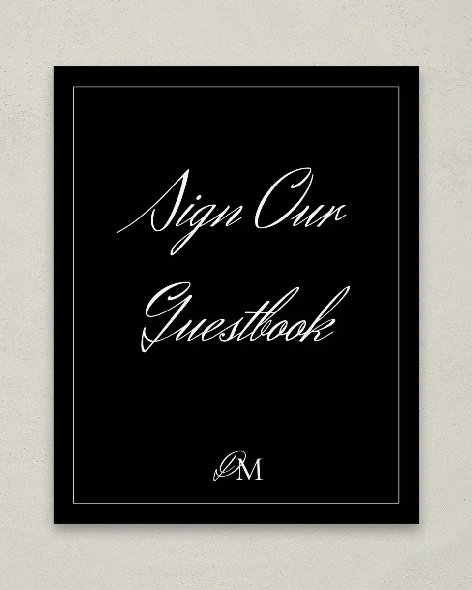 This is a 8" x 10" Guest Book Sign called Commonwealth Club printed in full color
