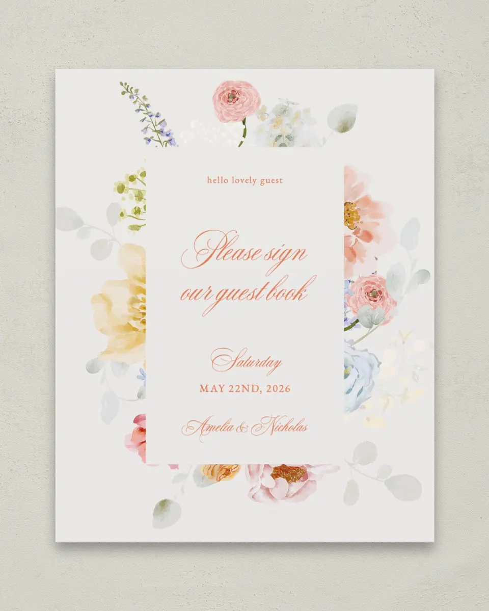 This is a 8" x 10" Guest Book Sign called Forever Favorite printed in full color