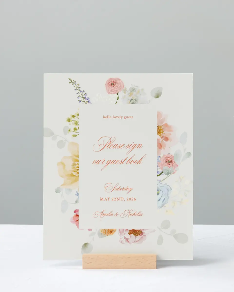 This is a 8" x 10" Guest Book Sign called Forever Favorite printed in full color