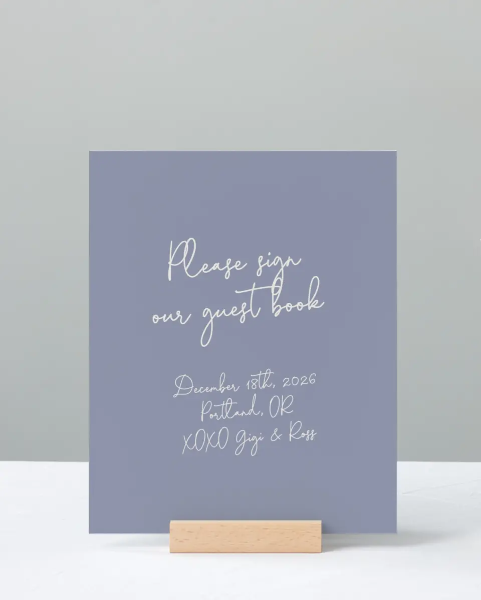 This is a 8" x 10" Guest Book Sign called Yours Truly printed in full color