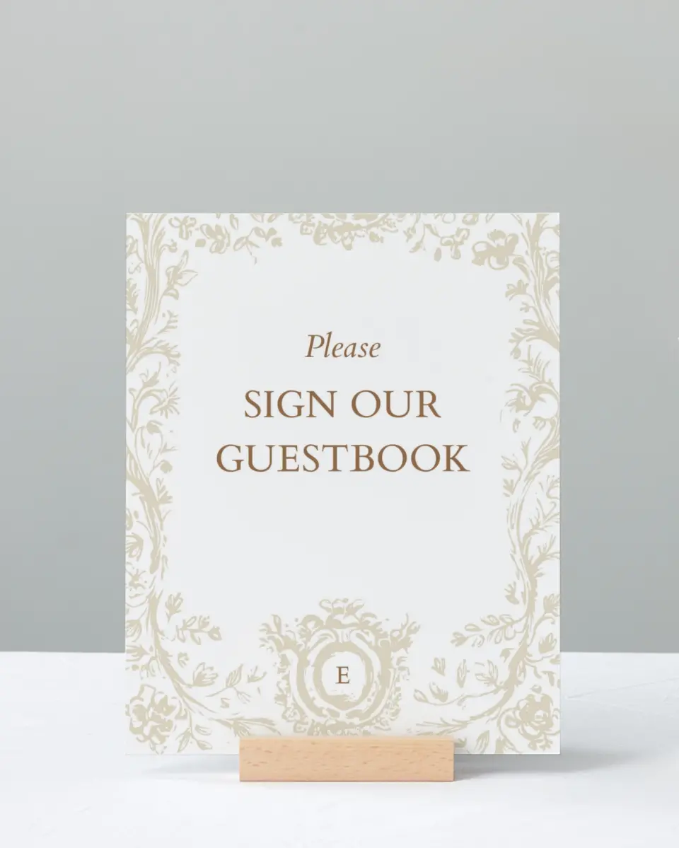This is a 8" x 10" Guest Book Sign called Soft Branchlets printed in full color