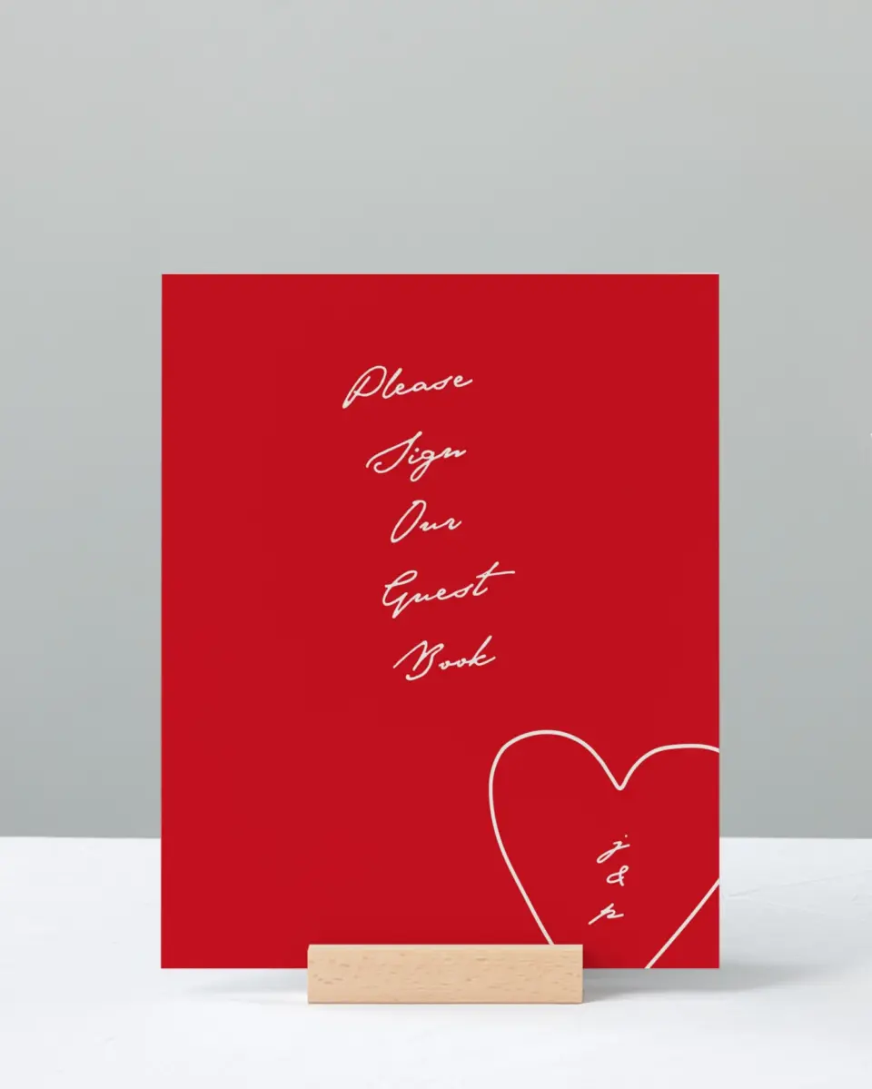This is a 8" x 10" Guest Book Sign called With All Our Love printed in full color