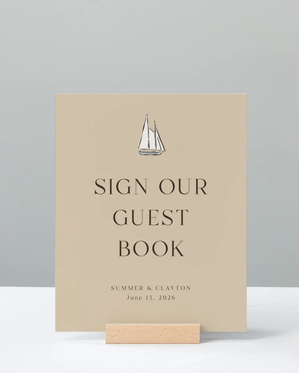 This is a 8" x 10" Guest Book Sign called Beacon of Love printed in full color with Silver foil