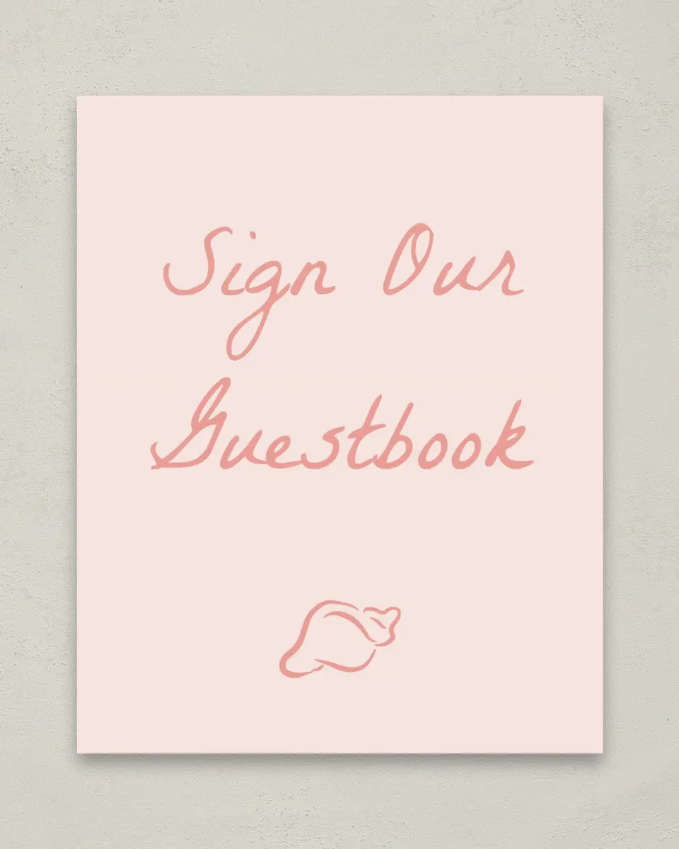 This is a 8" x 10" Guest Book Sign called Maritime Vows printed in full color