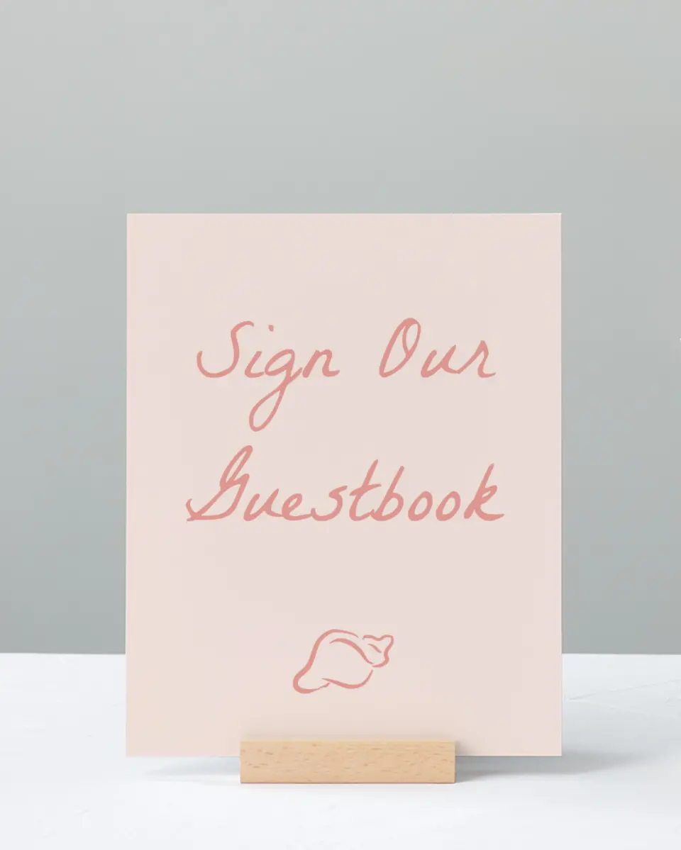 This is a 8" x 10" Guest Book Sign called Maritime Vows printed in full color
